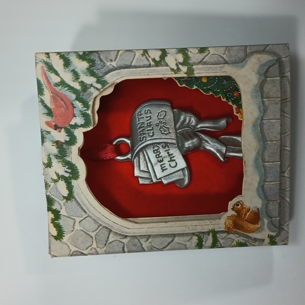 VTG Letters To Santa Lindsay Claire Pewter Christmas Ornament NIB